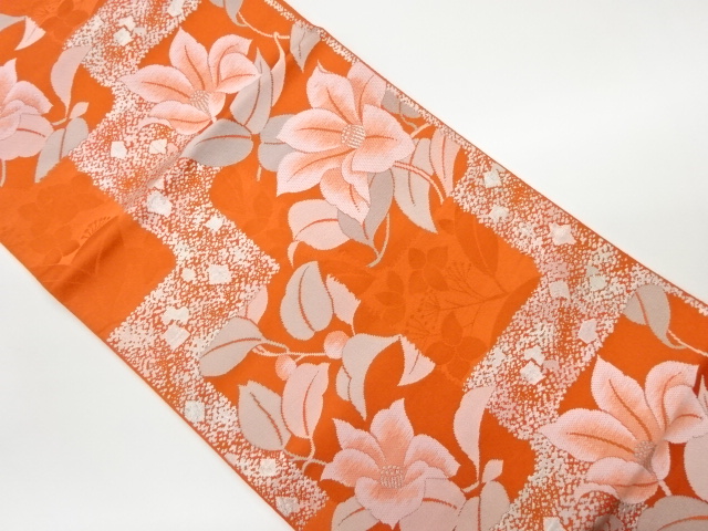 JAPANESE KIMONO / VINTAGE NAGOYA OBI / WOVEN FLOWERS